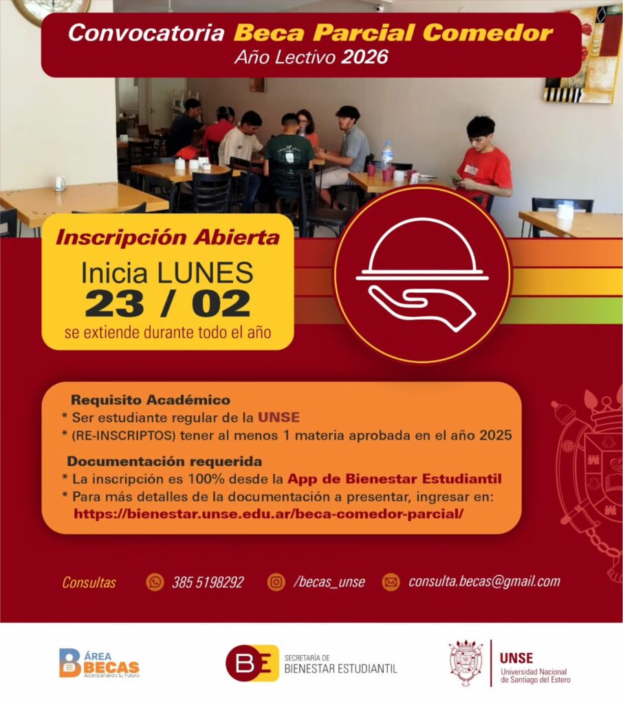 Continua abierta la inscripción a la Beca Comedor 2026