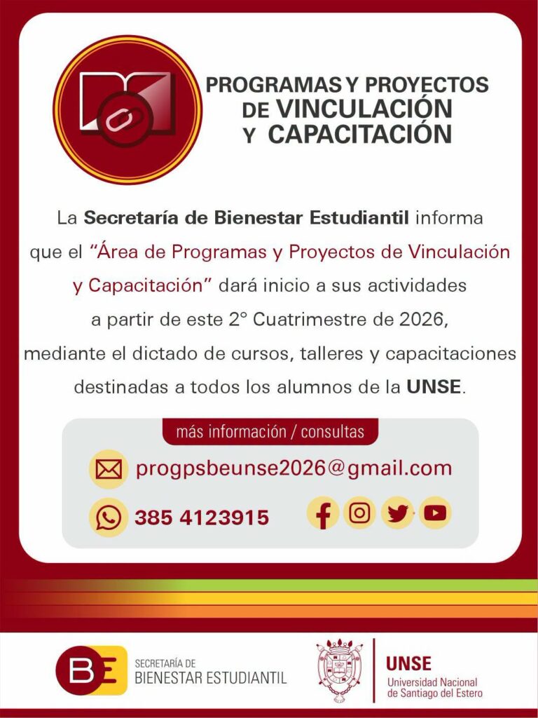 La Secretaría de Bienestar Estudiantil pone en funcionamiento el Área de Programas y Proyectos de Vinculación y Capacitación